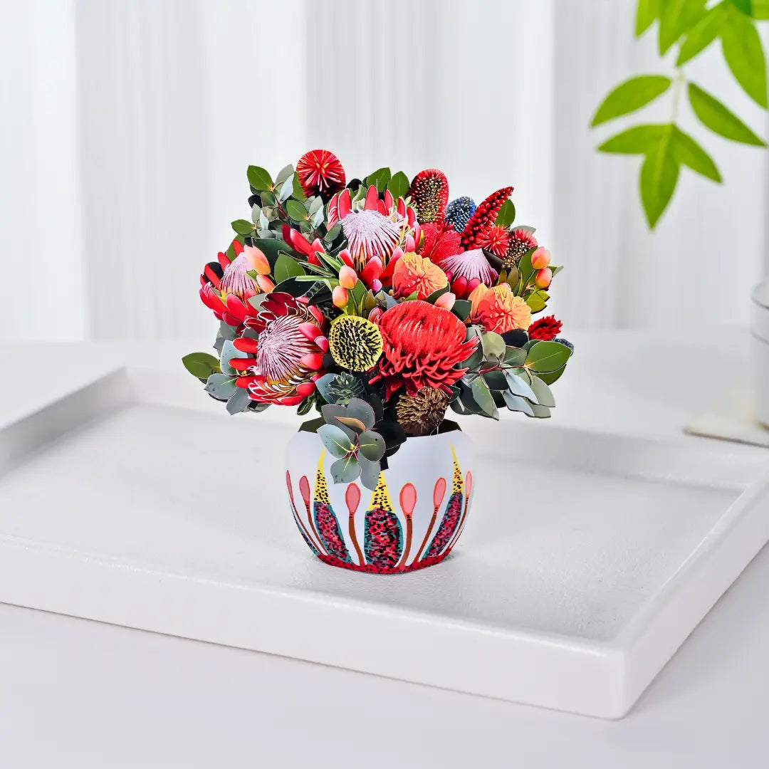 Mini-Kirribilli-Sunset-small-Australian-native-paper-pop-up-bouquet-—-PetalPal